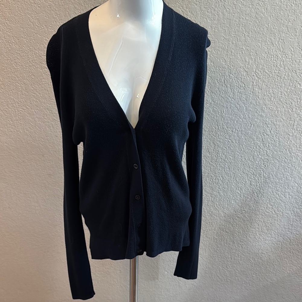 LOFT‎ Black Cardigan Sweater V-Neck Knit size medium
